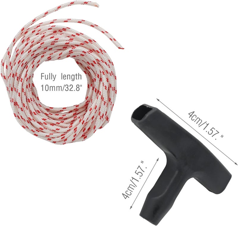 A.I.FORCE 3 Pieces Starter Handle with Recoil Starter Rope 10-Meter, 3.0mm Diameter Pull Cord for Husqvarna Stihl Poulan Lawn Mower Chainsaw, String Trimmer Edger Brush Cutter Engine Parts - Image 2